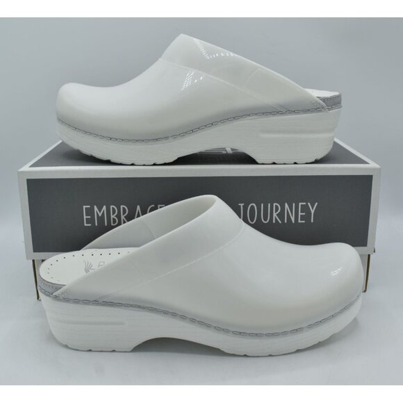 Dansko Womens Size US 7.5-8 EU 38 Sonja Translucent White Slip On Clogs Shoes - Picture 3 of 12